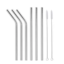 Многоразовые 9 мм/8,5 дюймов соломка из нержавеющей стали для 20 унций чашки с чистящей щеткой холодный напиток перемешивание соломы бутылка для воды гаджет