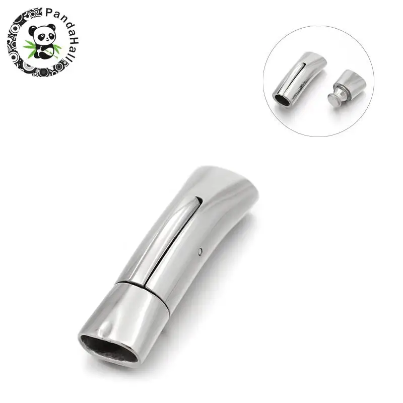 

Smooth 304 Stainless Steel Rectangle Bayonet Clasps, Stainless Steel Color, 30x8x9mm, Hole: 7.5x3mm