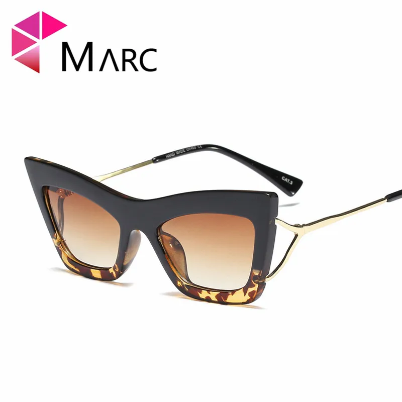 

MARC Sexy Women Sunglasses 2019 Trend Gradient Eyewear Cat Eye Shades for Femino Glasses Fashion Metal Luxury Brand Red Blue 1