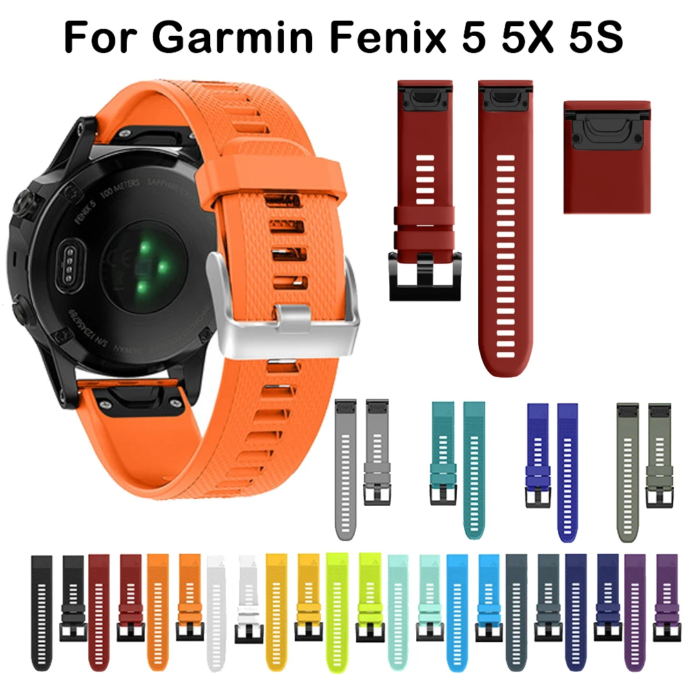 Ремешок силиконовый для наручных часов Garmin Fenix 5 5X 3 HR 6X 6 6S S60 MK1 | Электроника