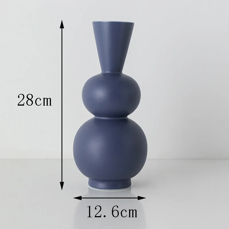 Europe Ceramic Vase Small Mouth Flower Arrangement Decoration Vases Tabletop Crafts Vases Home Decoration Wedding Gifts - Color: M05