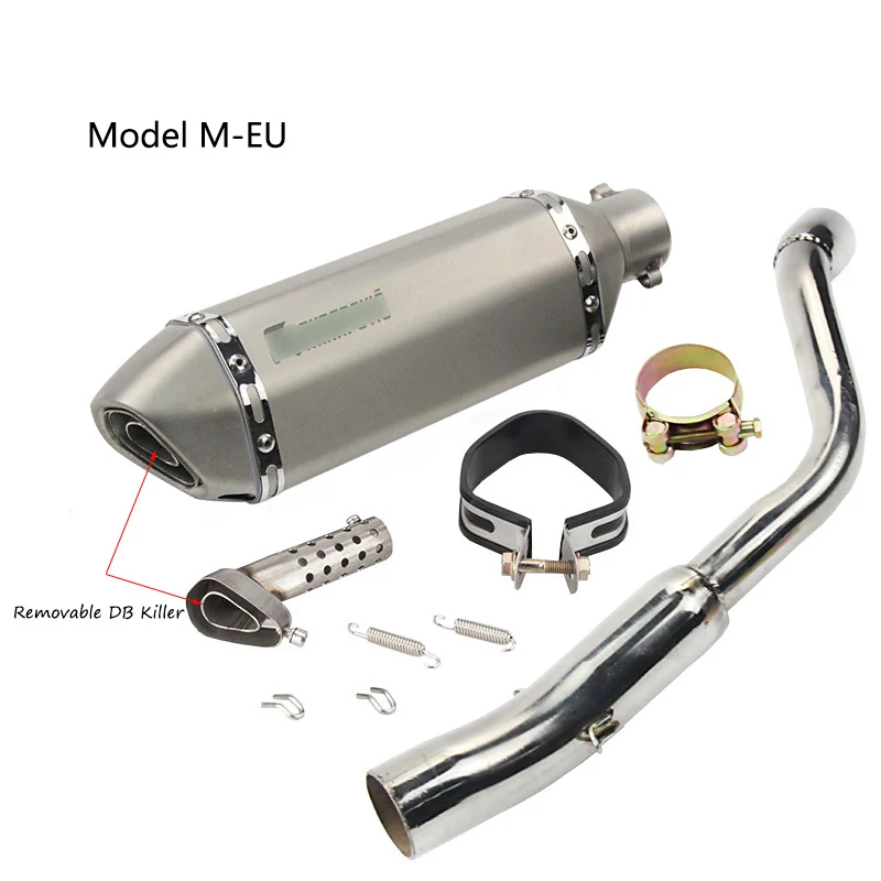 Для Honda CB600F Hornet 600 выхлопная труба мотоцикла ЕС США издание Mid Link труба скольжения на 370 мм задний глушитель съемный дБ убийца - Цвет: M-EU