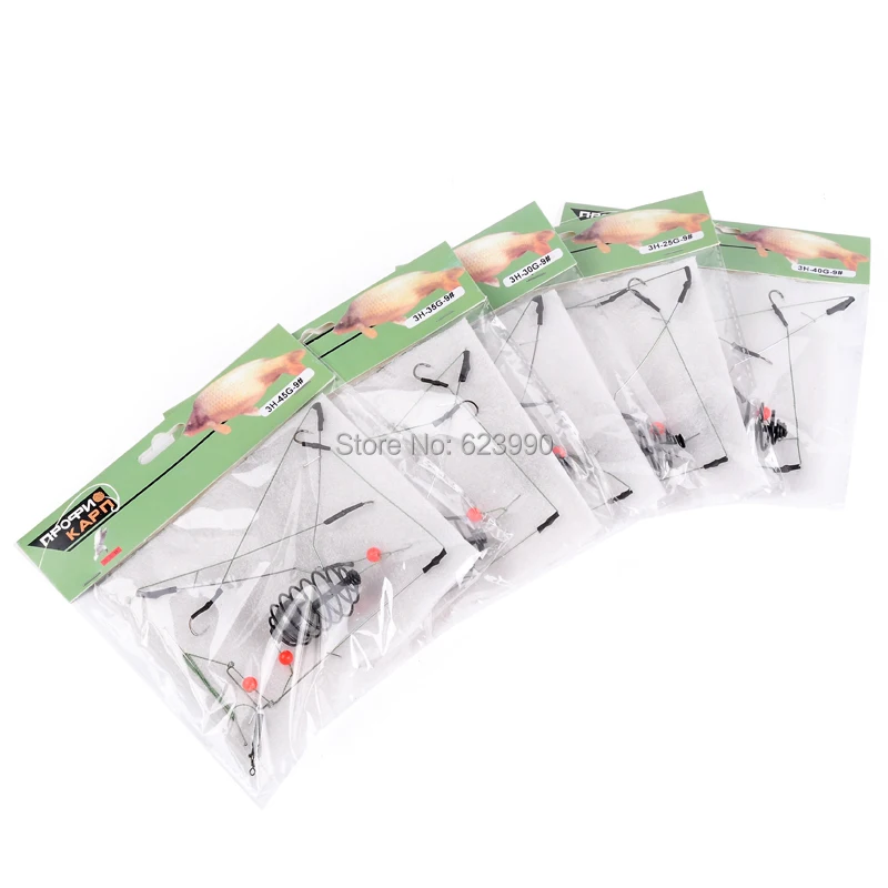 

5pcs/lot high power fishing bait cage 3H hook size #8 20g 25g 30g 35g 40g 45g mixed size pesca fishing tackle cage for fishing