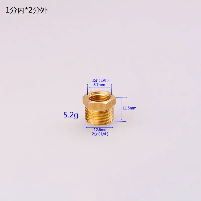 1/8 дюйма 1/4 дюйма 3/8 дюйма 1/2 дюйма латунный фитинг с наружной резьбой шестигранный ниппельный соединитель BSP с наружной резьбой быстрый адаптер - Цвет: Within 1X2