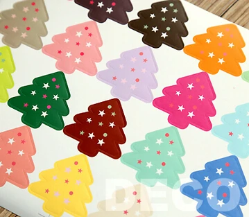 

50pcs/lot Kawaii Christmas tree design paper packaging label Adhesive Sticker(dd-7315)