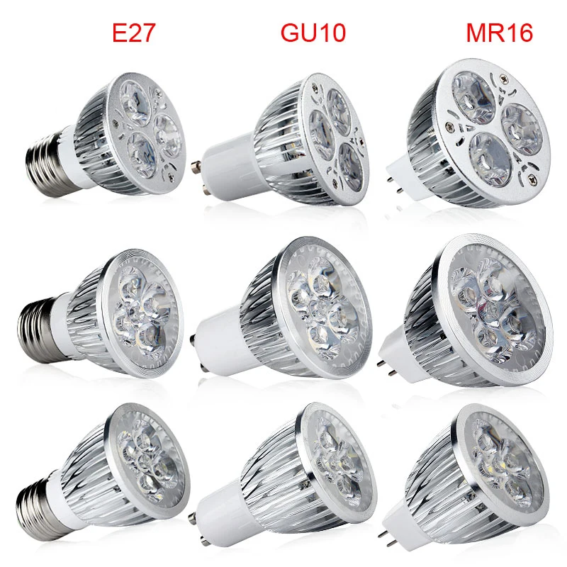 

5W 9W 12W spotlight LED Lamp GU10 E27 AC 85-265V LED Bulb Spot Light Lamp MR16 12V LED Spotlight Recessed Lighting Warm/White