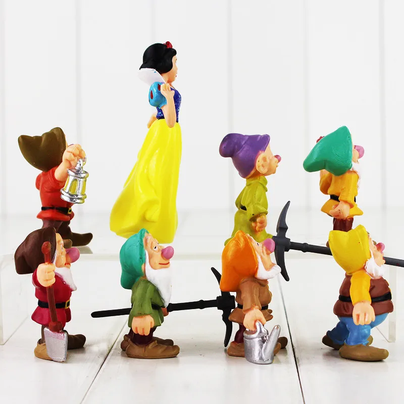 8 шт./лот Принцесса Белоснежка и семь гномов фигурка игрушки 5-10 см мини-модель куклы для детей