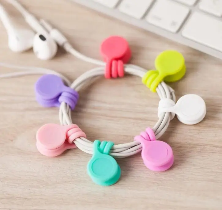 

200PCS Earphone Cord Winder Cable Holder Organizer Clips Multi Function Durable Magnet Headphones Winder Cables