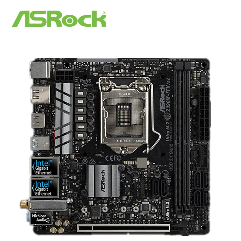 Полный ASRock Z390M-ITX/AC настольный компьютер материнская плата mini ITX 17*17 9 поколения Core wifi