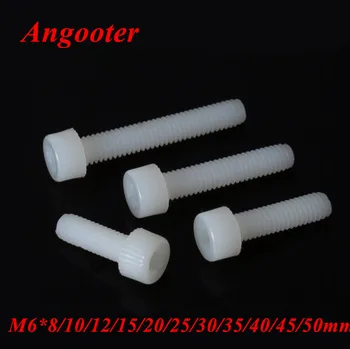 

DIN912 M6 Plastic Nylon Hexagon Socket Hex Head Cap Screw Allen Knurled Bolts Hand Screws Nuts M6*8/10/12/16/20/25/30/40mm