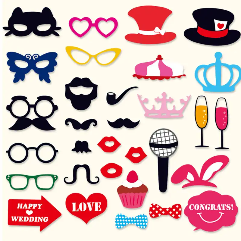 Gratis Unduh Gambar 31pcs Fun Wedding Decoration Photo Booth Props Diy Paper Beard Terupdate by Cikimm.com
