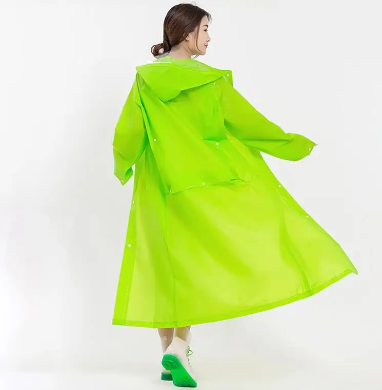 15.Raincoat Plastic EVA Thick Rain Coats Rainwear Rain Poncho Universal Waterproof Touring Hiking Hooded Schoolbag Raincoats Long rain jacket