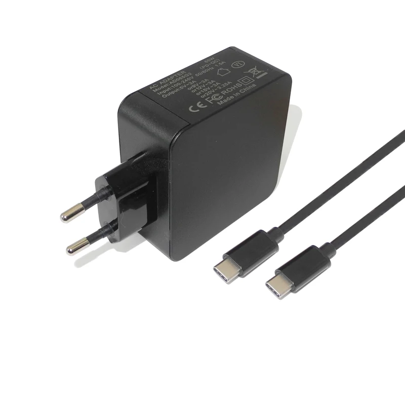 Universal 65W 5 20V USB Type C Laptop Mobile Phone Power Adapter for