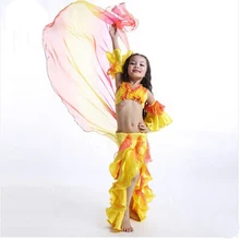 Сексуальные костюмы для танца живота для детей или детей, красивая форма цветов, детская танцевальная одежда для занятий спортом, комплект