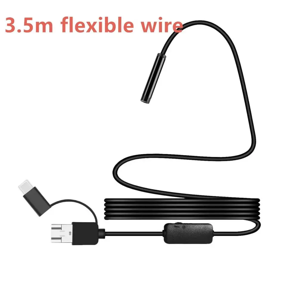 8 мм USB 3-в-1 эндоскопа Micro Тип usb-c 2/3. 5/5/10 м 1200P HD Borescope Водонепроницаемый IP68 USB видеонаблюдения с защитой от воды Камера - Цвет: Белый