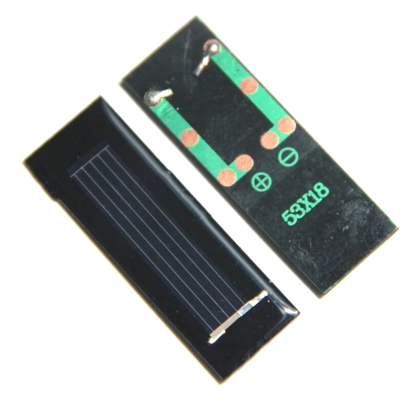 

BUHESHUI Epoxy 0.5V 100MA Solar Cell Module Polycrystalline DIY Solar Panel Toy Battery Charger Study 53*18*2MM 10pcs/lot