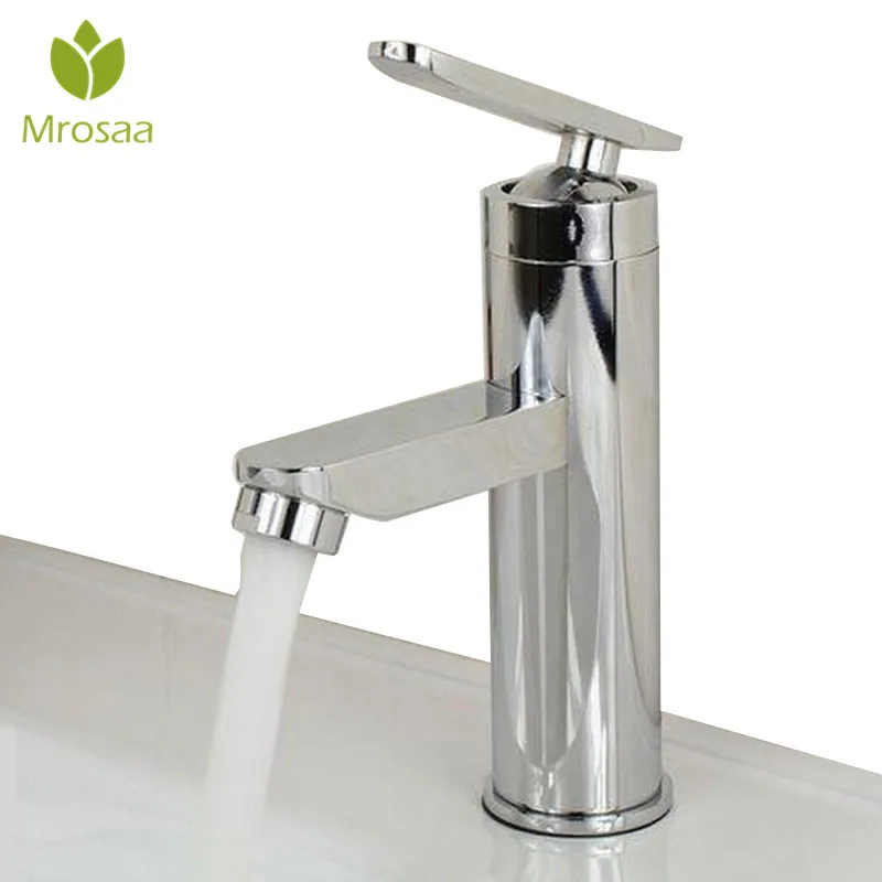 

1 Pcs Mrosaa Bathroom Faucet Single Handle Hot & Cold Mixer Faucet Wash Basin Deck Mounted Water Taps for Kitchen Bathroom