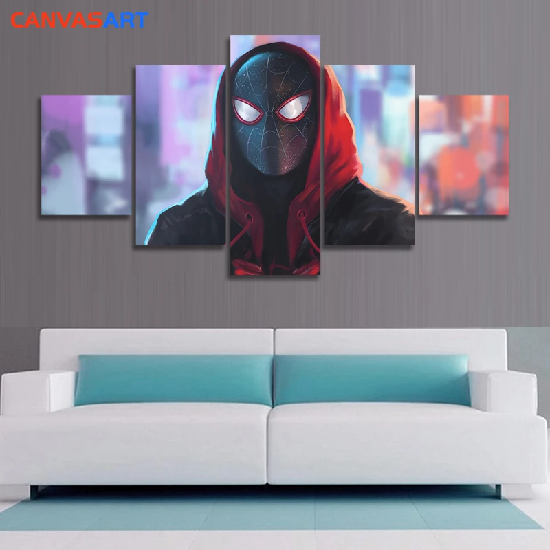 

Canvas Art 5 HD Print Spider-Man: Far From Home By Numbers Canvas Painting Wall Pictures for Living Room Wall Canvas Wall Art