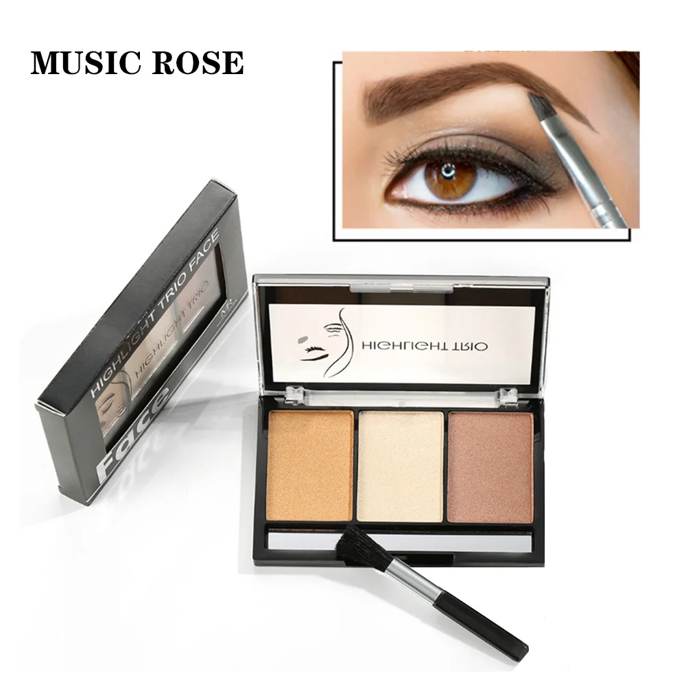 

MUSIC ROSE Shimmer Golden Highlighter Powder Palette Face Base Illuminator Makeup Bronzers Highlight Baking Powder Face Dropship