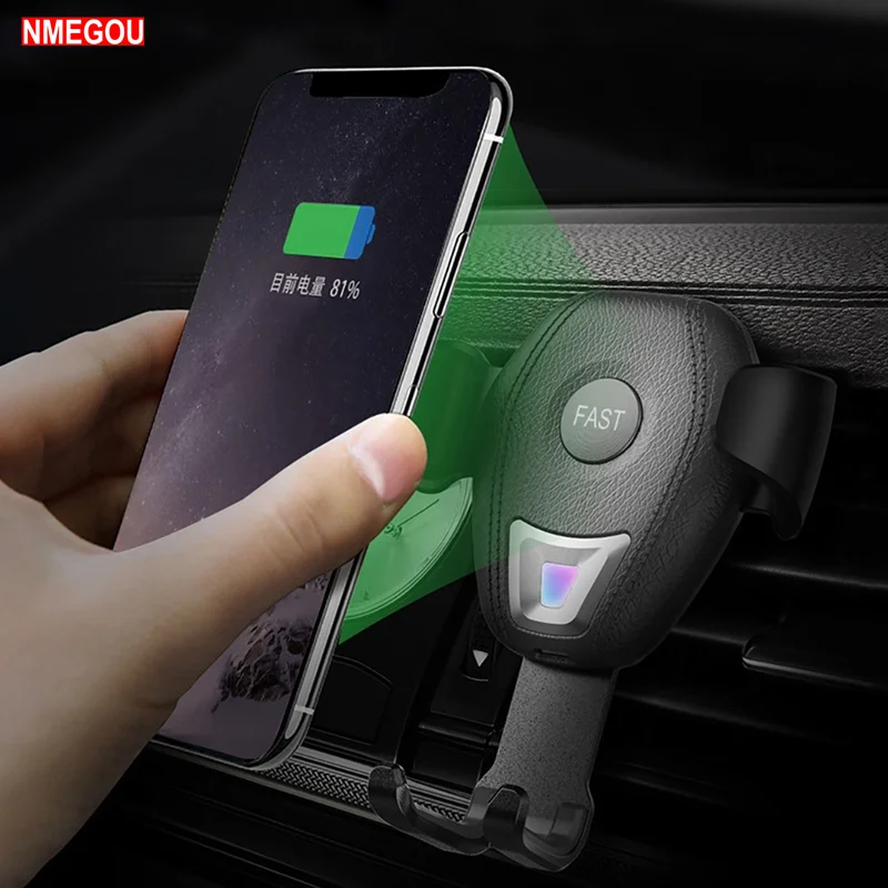 

Qi Car Wireless Charger Holder Fast Charger Automatic for IPhone X XS Max 7 8 Plus Samsung Galaxy S8 S9 Phone Induction Sensor