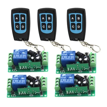 

3T+4R DC 12V Relay Wireless Remote Control RF Switch On/off Switch + Delay Time Timer Free shipping / tracking number 3422