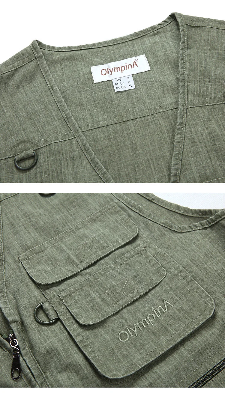 Goede Grandwish Zomer Casual Grote Maat Olympina Mens Blauw Vesten Mannelijke Mouwloze Rits Vesten Comfortabele Plus Size XL 5XL, DA755