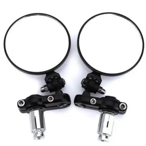 2PCS Dossy Motorcycle Rotate Aluminum 7/8" Handle Bar End Side Rearview Mirror