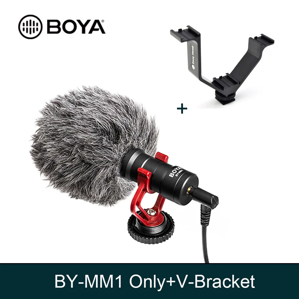 BOYA BY-MM1 кардиоидный микрофон для смартфона DJI Osmo Nikon Canon DSLR Youtube Vlogging запись 3,5 мм аудио кабель