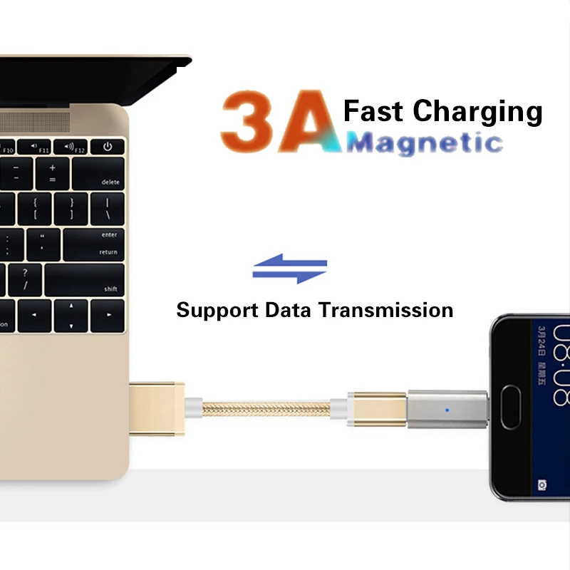 Магнитный usb адаптер с разъемом Папа мама Micro USB для iPhoneIOS Android Type C 8 Pin 3in1 кабель