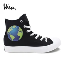Вэнь дизайн земли повседневная обувь мужские черные высокие на шнуровке парусиновые кроссовки женские на плоской подошве плимсоллы Zapatillas унисекс