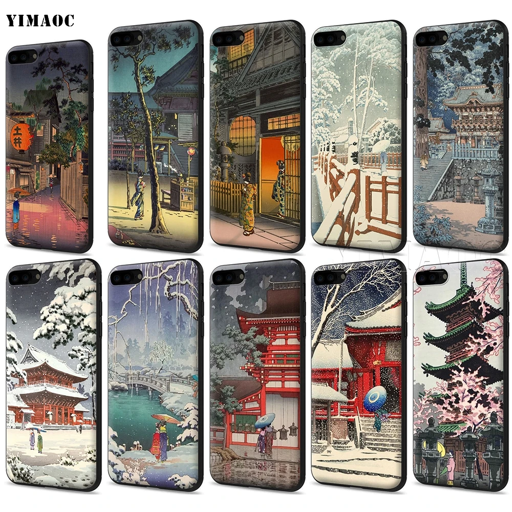

YIMAOC Ukiyo-e Tokyo Japanese Art Silicone Soft Case for iPhone 11 Pro XS Max XR X 8 7 6 6S Plus 5 5S SE