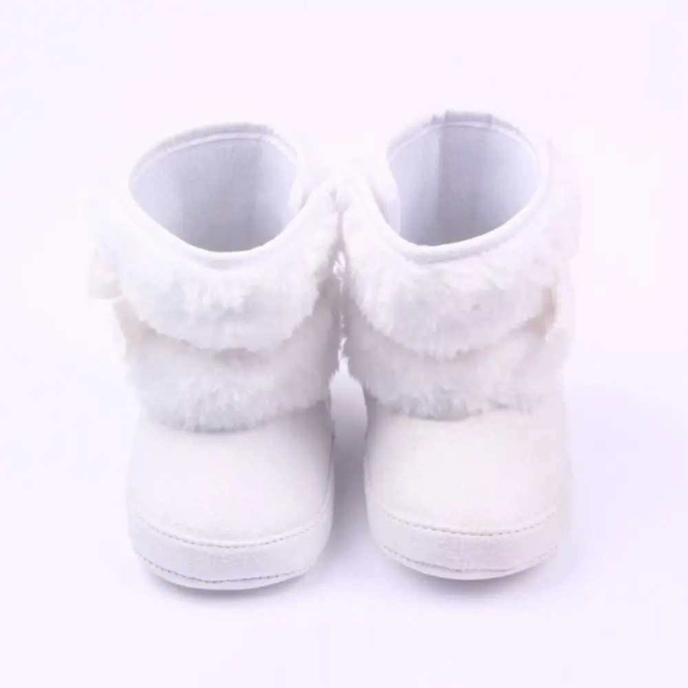 Зимняя обувь детская обувь для малышей теплая обувь Детские сапожки из овечьей кожи; ботинки для маленького мальчика - Цвет: Белый