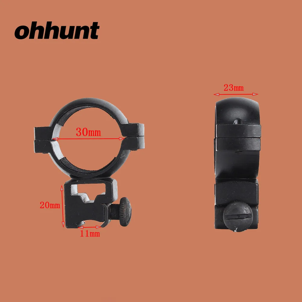 

ohhunt 2PCs Hunting Scope 30mm Rings Dovetail Rail Mount High Profile Tactical Riflescope 11mm Rail Base with Stop-pin