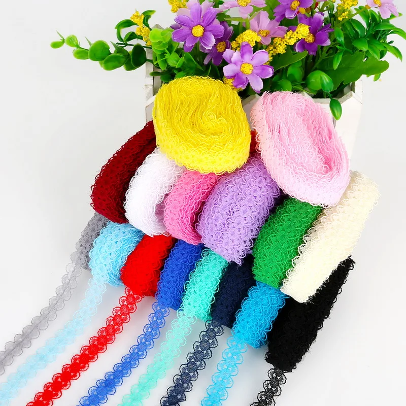 

5Yard/lot Selling Lace Ribbon Width 15mm DIY Embroidered Net Lace Trim Ribbon For Clothes Dress Sewing Wedding Decoration