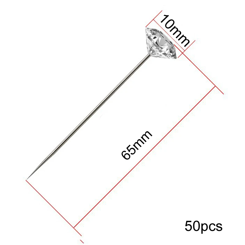 1 коробка 50 шт/100 шт Алмазные шпильки Свадебный букет шпильки Швейные иглы с пластиковой коробкой аксессуары для шитья рукоделия