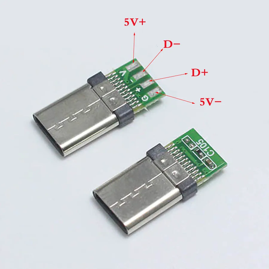 Штепсельная Вилка EClyxun 10 Набор сделай сам USB 3 1 type C двусторонняя сварочная вилка