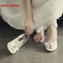 Luxurious White Lace Peep Toe Wedding font b Shoes b font Lady High Heels Formal font