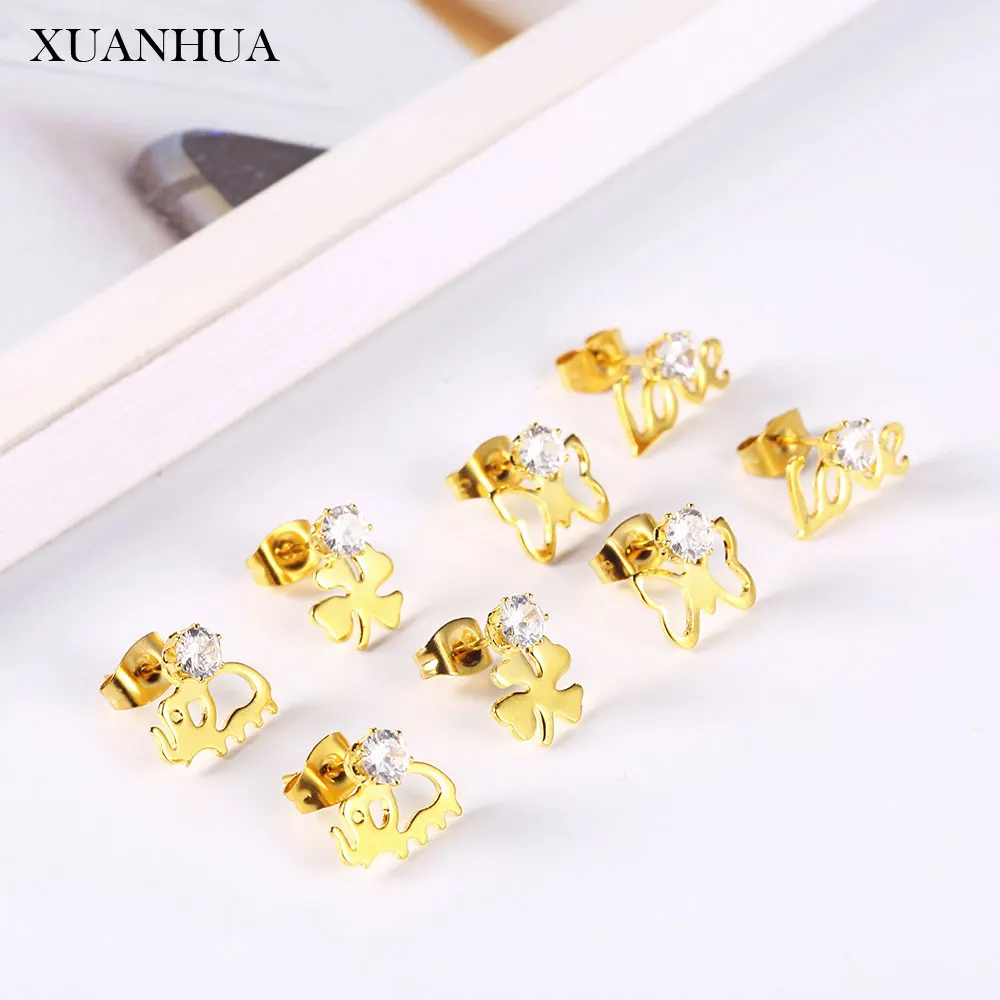 

XUANHUA Love Earrings Charm Stainless steel Jewelry Woman vogue 2019 Stud Earrings for Women Fine Jewelry Accessories Bohemian