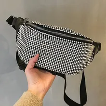 Стразы, женская сумка на грудь, роскошные бриллианты, маленькая сумка через плечо, поясная сумочка, сумка на плечо