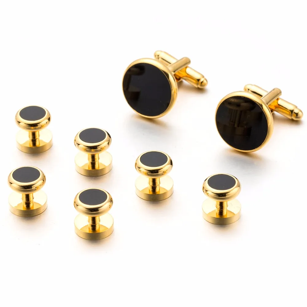 

Vagula New Tuxedo Collar studs Cufflinks Luxury Cuff links Gift 8pcs set cuffs French Shirt Cuff link 535