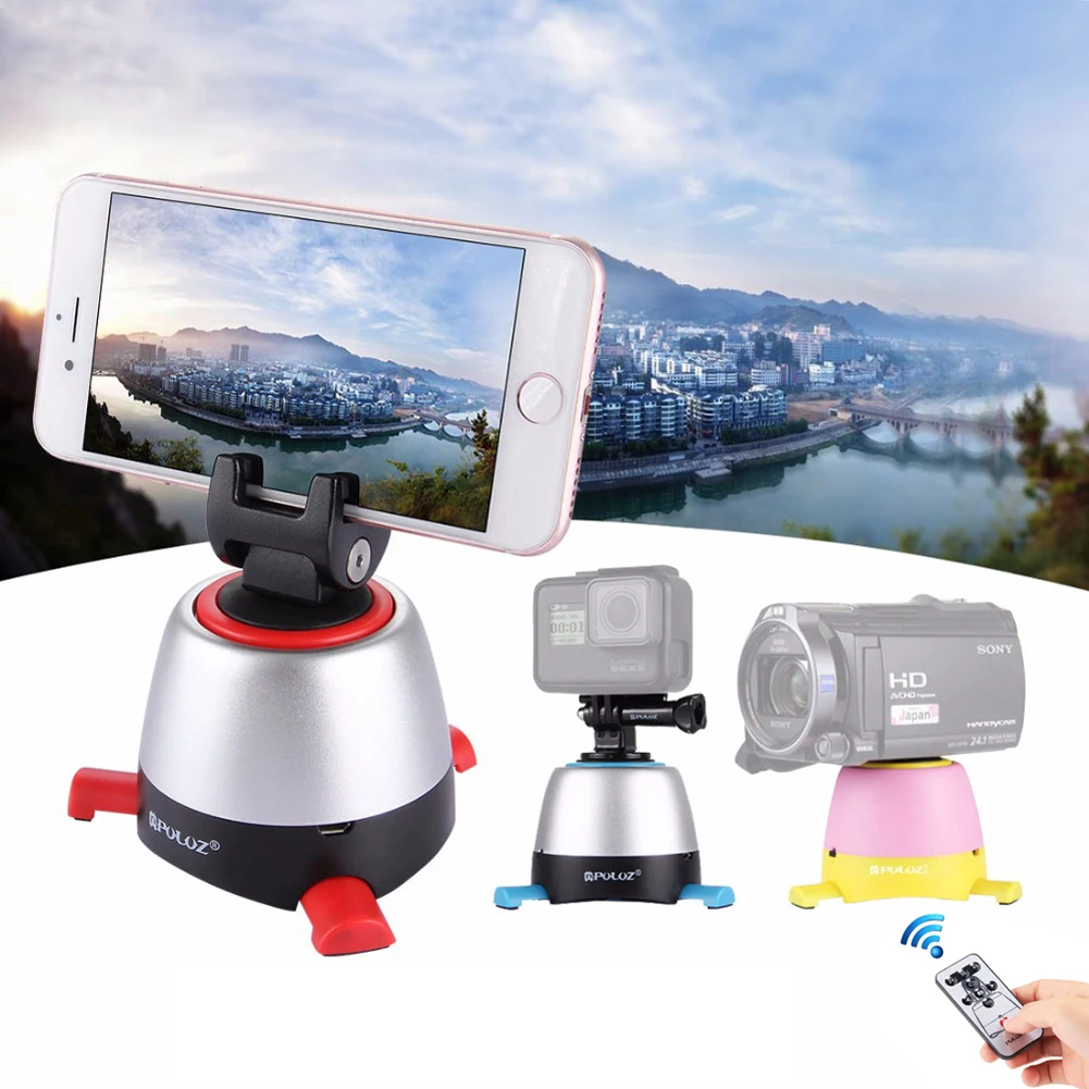 

PULUZ Rotation Rotation Panoramic Tripod Head Electronic 360 Degrees Rotation Panoramic Tripod Head For GoPro Smartphone