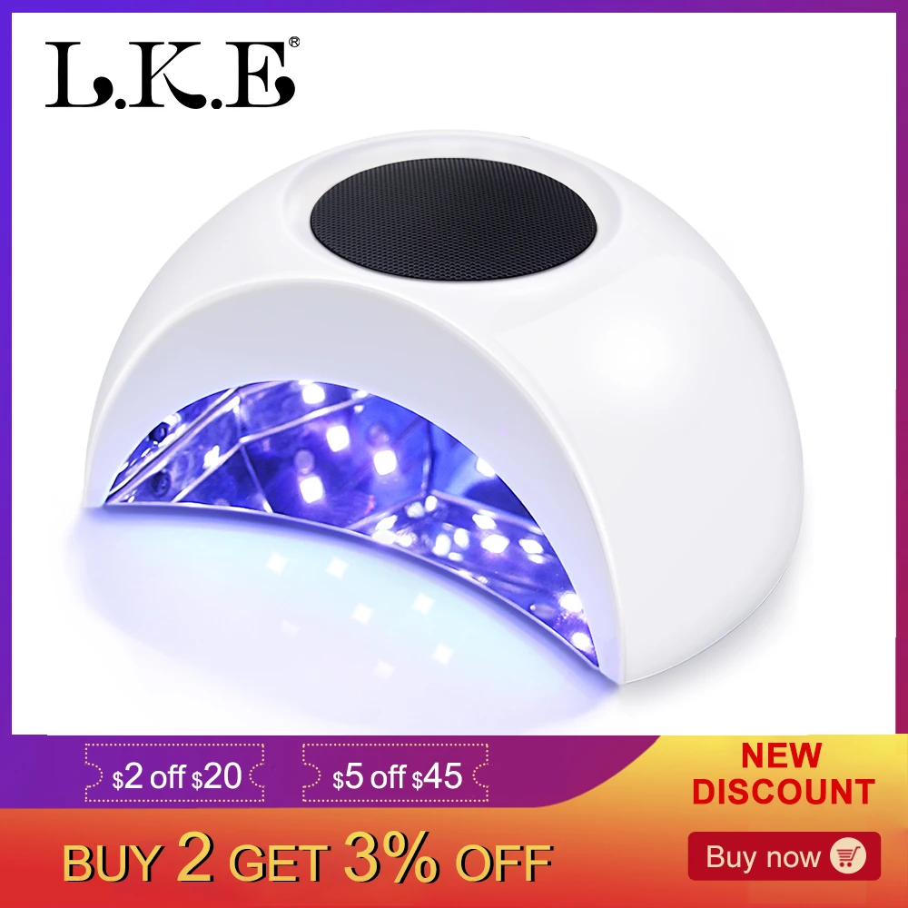 

LKE Nail Dryer Music UV LED Nail Lamp Machine LCD Automatic Sensor Built-in Bluetooth Speaker Suitable For All Gels Lamp Of Nail