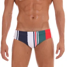 Купальные трусы, шорты, мужские плавки, брюки, тонкие, в полоску, с принтом, дышащее нижнее белье, пляжный летний купальник, бикини, сексуальный