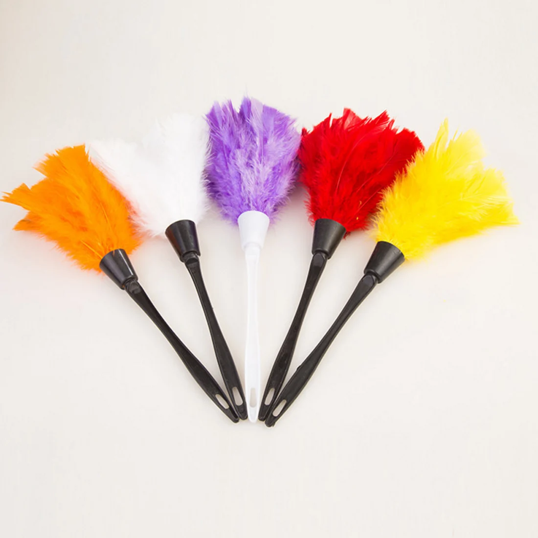 Anti Static Natural Fall Multi Turkey Feathers Duster Brush Plastic Handle Household Cleaning