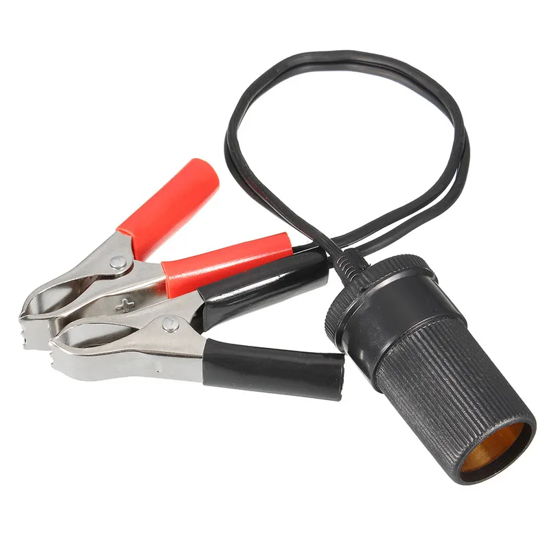 

12V Car Battery Pump Clip Charger Cable Terminal Clip-on Cigarette Lighter Power Socket Adapter Adaptor