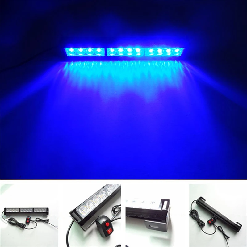 12V 12LED Car Strobe Emergency Warning Light Auto High Power LED