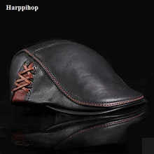 Хорошее качество, мужские шапки из натуральной кожи, газетная Кепка в стиле Гэтсби, плоская кепка для гольфа