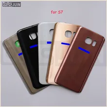 1PCS Original Back Door Housing Rear Glass Battery Cover For Samsung Galaxy S7 G930 With Logo + Adhesive