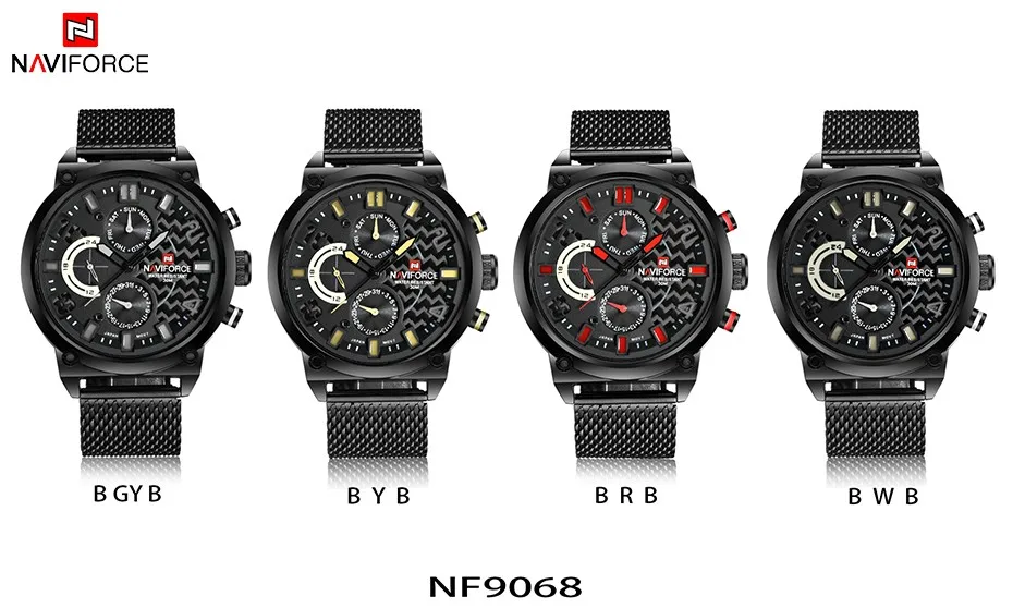 2019 NAVIFORCE Luxury Brand Men's Analog Quartz 24 Hour Date Watches Man 3ATM Waterproof Clock Men Sport Full Steel Wrist Watch