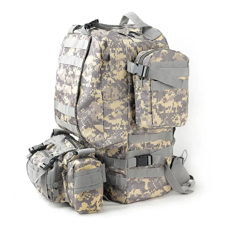 Универсальный открытый комбинированный рюкзак Камуфляжный Тактический ранец военный рюкзак походная альпинистская велосипедная сумка через плечо - Цвет: ACU